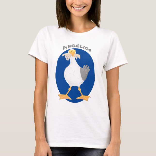 T-shirt Mouette drôle avec frites dessin animé (Devant)