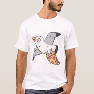 T-shirt Mouette Drôle Volant Avec Pizza Slice