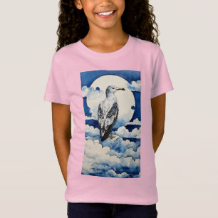 T-Shirt Mouette en Bleu et Encre