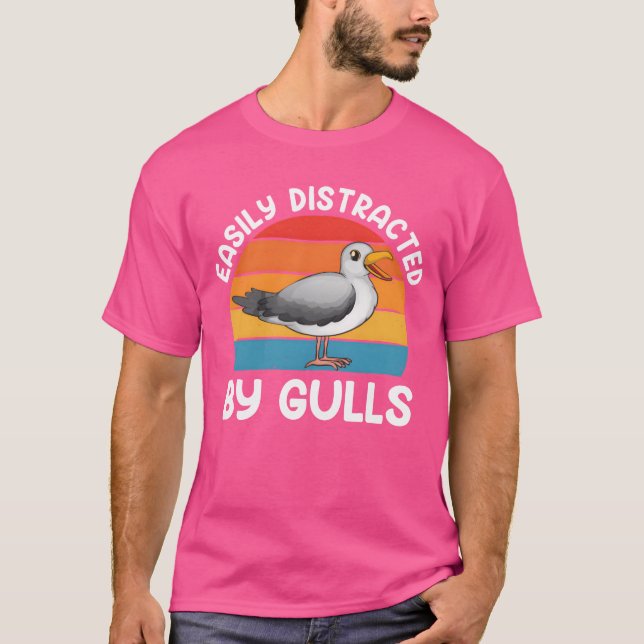 T-shirt Mouettes facilement distrait par les mouettes Amat (Devant)