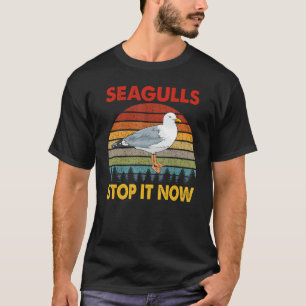 T-shirt Mouettes Oiseaux Amoureux Arrêtez-Le Maintenant Fo