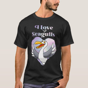 T-shirt Mouettes Oiseaux Amoureux des mouettes J'aime Moue
