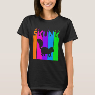 T-shirt Moufette Animal Arc-en-ciel Bulle Avec Silhouette