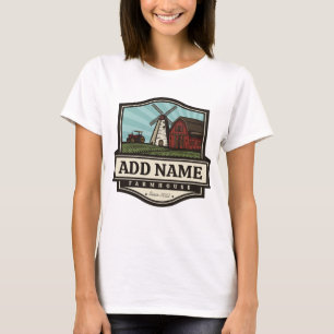 T-shirt Moulin à vent ancien rustique personnalisé au NOM 