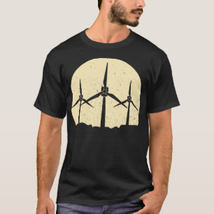 T-shirt moulin à vent de l'environnement technicien de l'é
