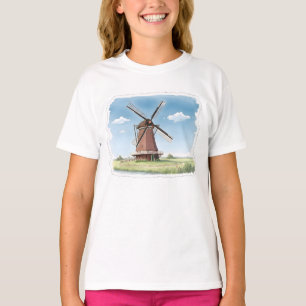 T-shirt Moulin à vent silencieux dans les champs – Douce a