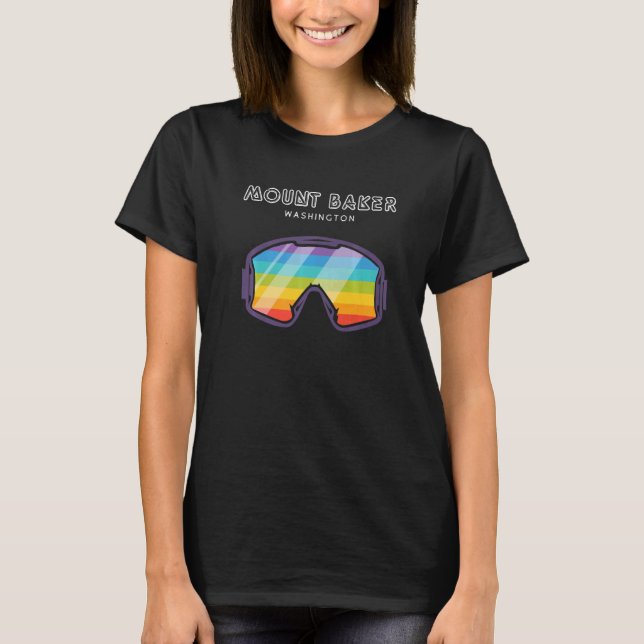 T-shirt Mount Baker Washington - LGBTQ Pride Ski Googes P (Devant)
