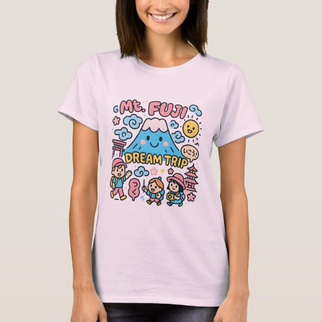T-shirt Mount Fuji Dream Trip – Playful Japan Food Doodle (Devant)