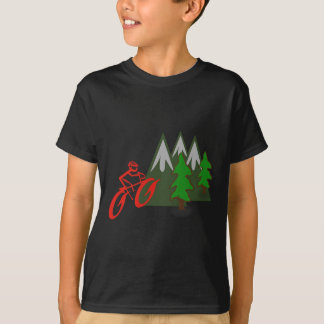 T-shirt Mountain Biking Rider Climbing Scene 