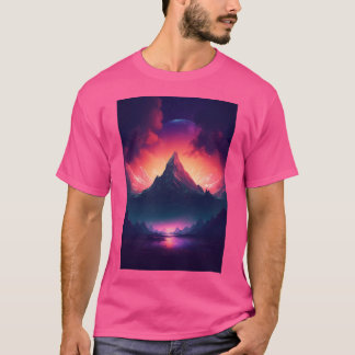 T-shirt Mountain Dreamscape Synthwave Serenity Dans La Nat