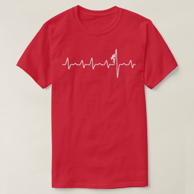 T-shirt Mountain Escalade Rock Escalade Heartbeat (Design devant)