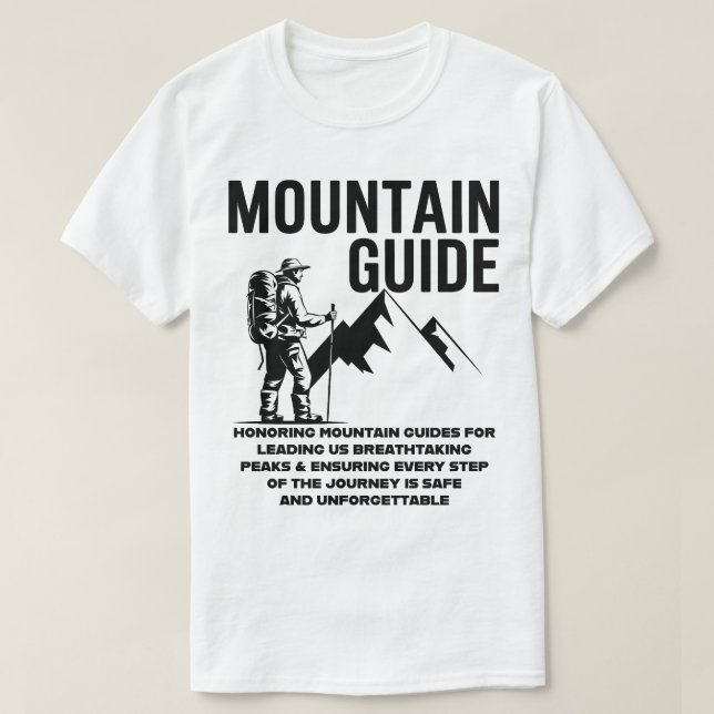 T-shirt Mountain Guide Hiking Adventure Graphic Design (Design devant)