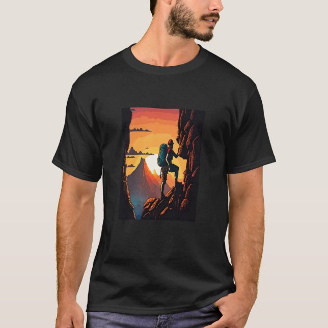 T-shirt Mountain Hiker Papa Rock Escalade Mountain Adventu (Devant)