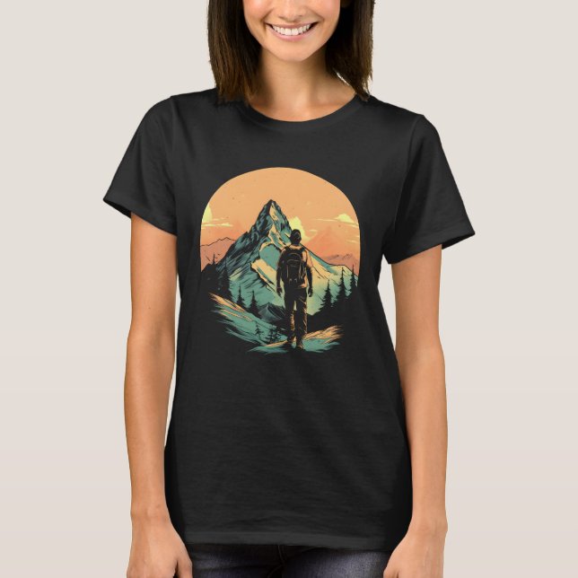 T-shirt Mountain Randonnée Adventure Sunset (Devant)