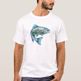 T-shirt Mountain Salmon