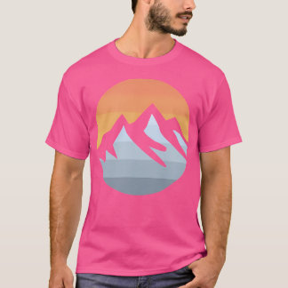 T-shirt Mountain Sunset Outdoor Randonnée Retro