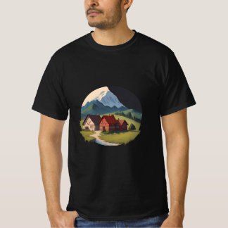 T-shirt Mountain Village Nuit et vue