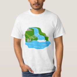 T-shirt Mountain Waterfall Art – Peaceful Nature 