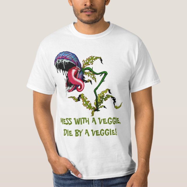 T-SHIRT MOUREZ PAR UN VÉGÉTARIEN : PLANTE CARNIVORE (Devant)