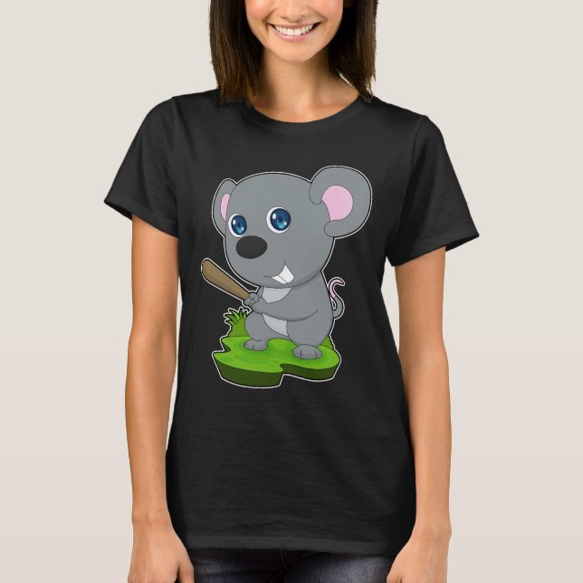 T-shirt Mouse Baseball Batte de baseball Sports (Devant)