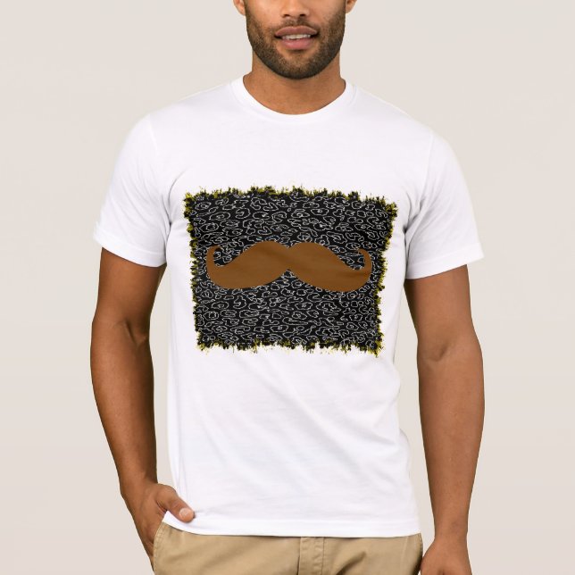 T-shirt Moustache Brown sur peau de léopard (Devant)