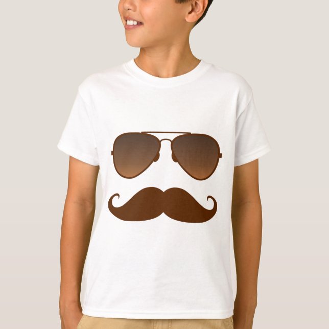 T-shirt Moustache de lunettes de soleil (Devant)