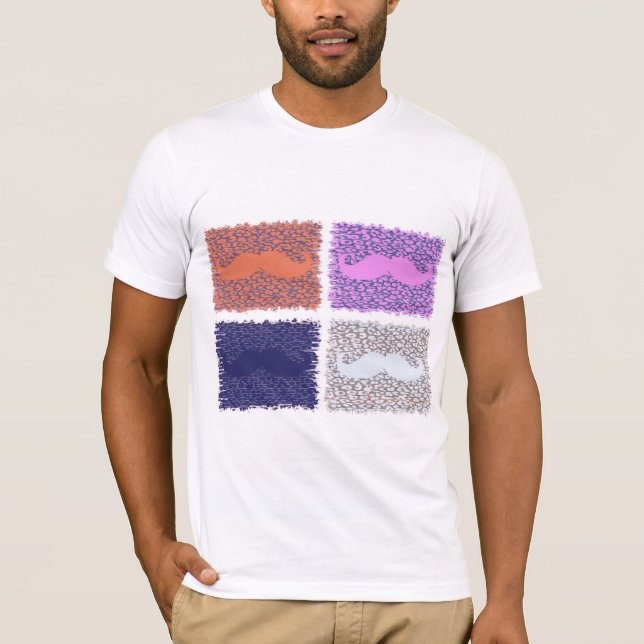 T-shirt Moustache drôle sur la peau de léopard 8 (Devant)