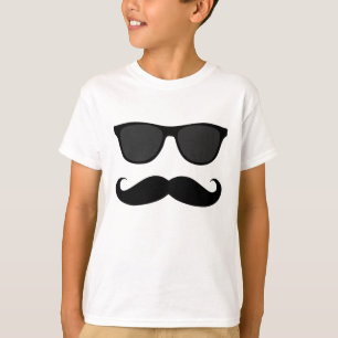 T-shirt Moustache et cadeau noirs d'humeur de lunettes de