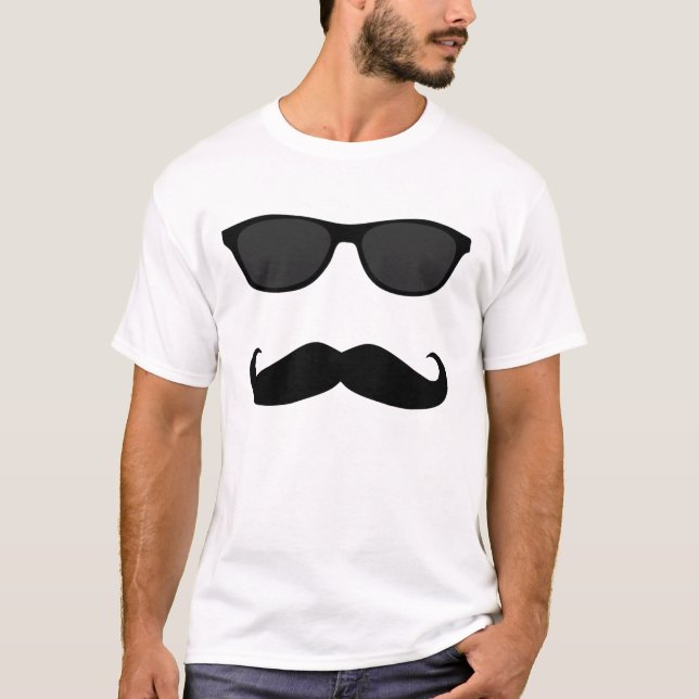 T-shirt Moustache et lunettes de soleil (Devant)