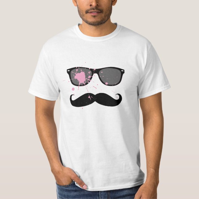 T-shirt Moustache et lunettes de soleil drôles (Devant)