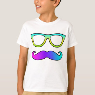 T-shirt Moustache et verres colorés
