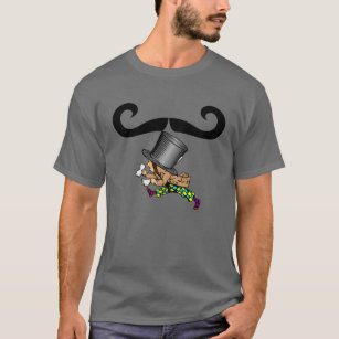 T-shirt Moustache folle drôle de chapelier