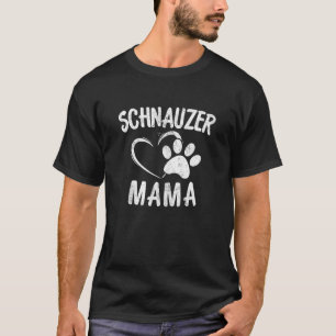 T-shirt Moustache Mama Gift Dog Lover Apparel Schnauzers M