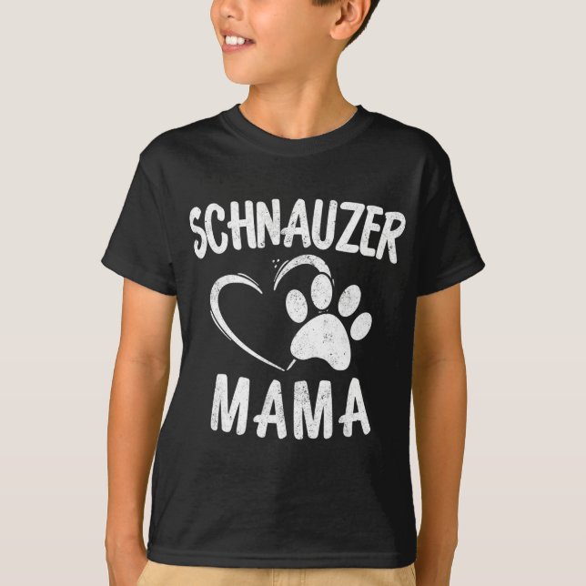 T-shirt Moustache Mama Gift Dog Lover Apparel Schnauzers M (Devant)