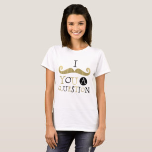 T-shirt Moustache noire en or