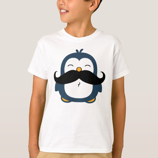 T-shirt Moustache Penguin (Devant)