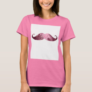 T-shirt Moustache rose drôle de Bling