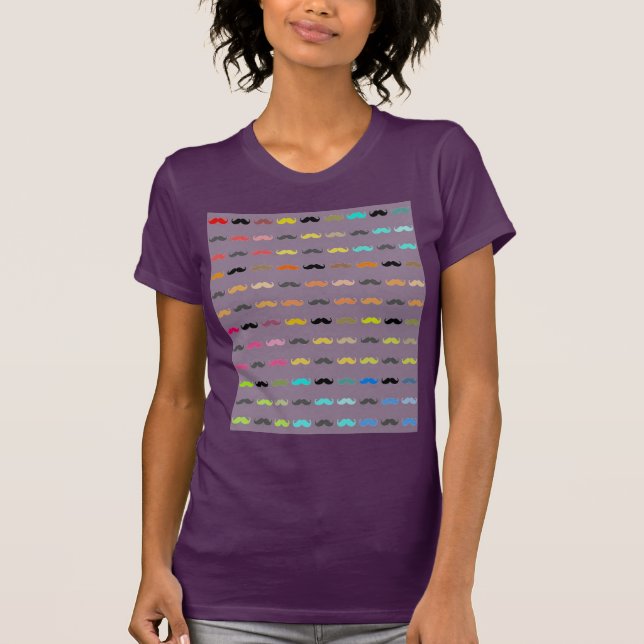 T-shirt Moustaches colorées amusantes (Devant)