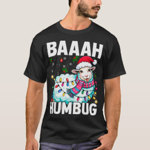 T-shirt Mouton Bah Humbug Lumières de Noël Drôle Anti Noël