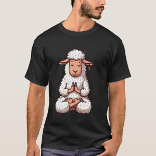 T-shirt Mouton de méditation Pose de yoga Animal relaxant