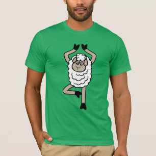 T-shirt Mouton Fatigué Épuisé Triste Yoga Pose Vrksasana
