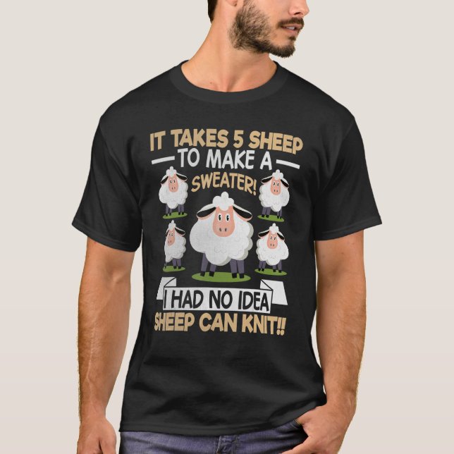 T-shirt Mouton Il faut 5 moutons pour faire un agneau doux (Devant)