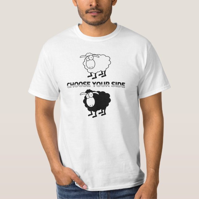 T-shirt mouton noir et blanc (Devant)