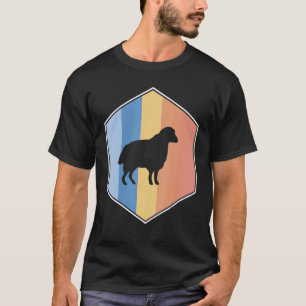 T-shirt Moutons Aux Couleurs Rétro Dans Un Hexagon