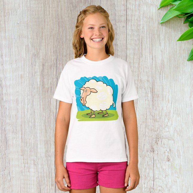 T-shirt Moutons blancs et duveteux sur de l'herbe (Créateur téléchargé)