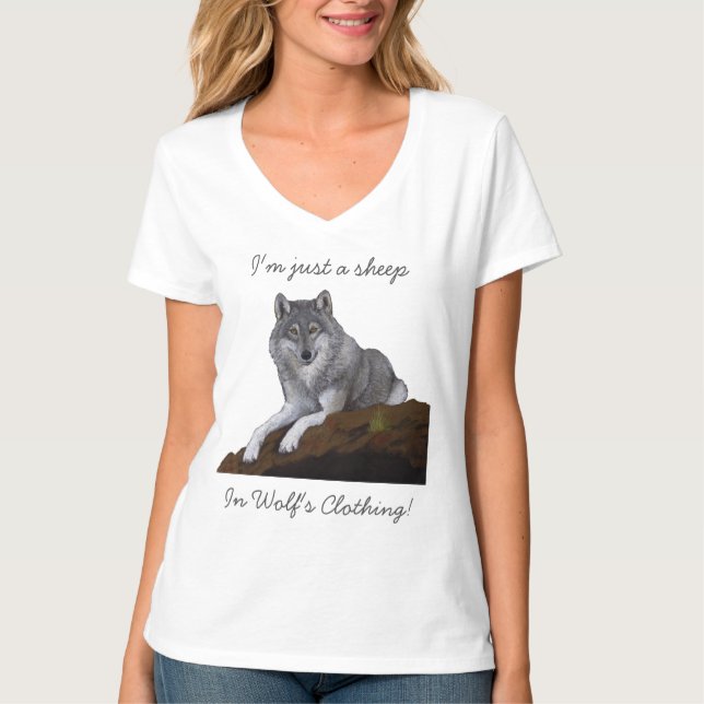 T-shirt Moutons dans les vêtements de loup (Devant)