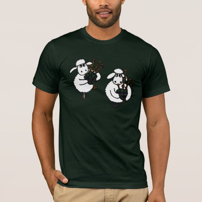 T-shirt Moutons impressionnants d'AU jouant des cornemuses (Devant)