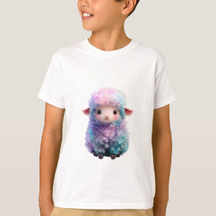 T-shirt Moutons laineux aux cheveux bouclés arc-en-ciel pa