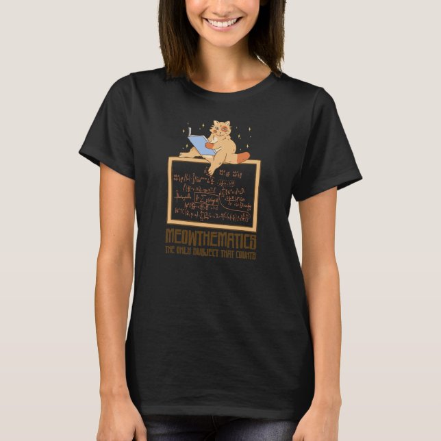 T-shirt Mowthematique Chat Kitten Meow Enseignant Math (Devant)