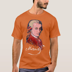 T-shirt Mozart Portrait coloré MusiqueClassiquePiano